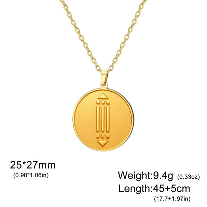 Collier pendentif pièce de monnaie Symbole d'Atlantide, Bijoux totem d'Atlantide mystérieux et ancien, Collection thématique, Cadeaux pour les amateurs de la culture d'Atlantide