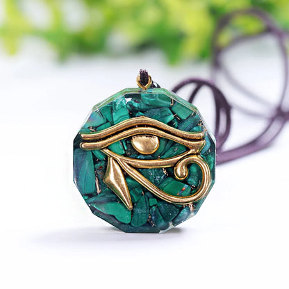 Oeil de Ra Horus Orgonite pendentif obsidienne Reiki Quartz Reiki cristal de guérison collier d'énergie réglable égyptien ancien