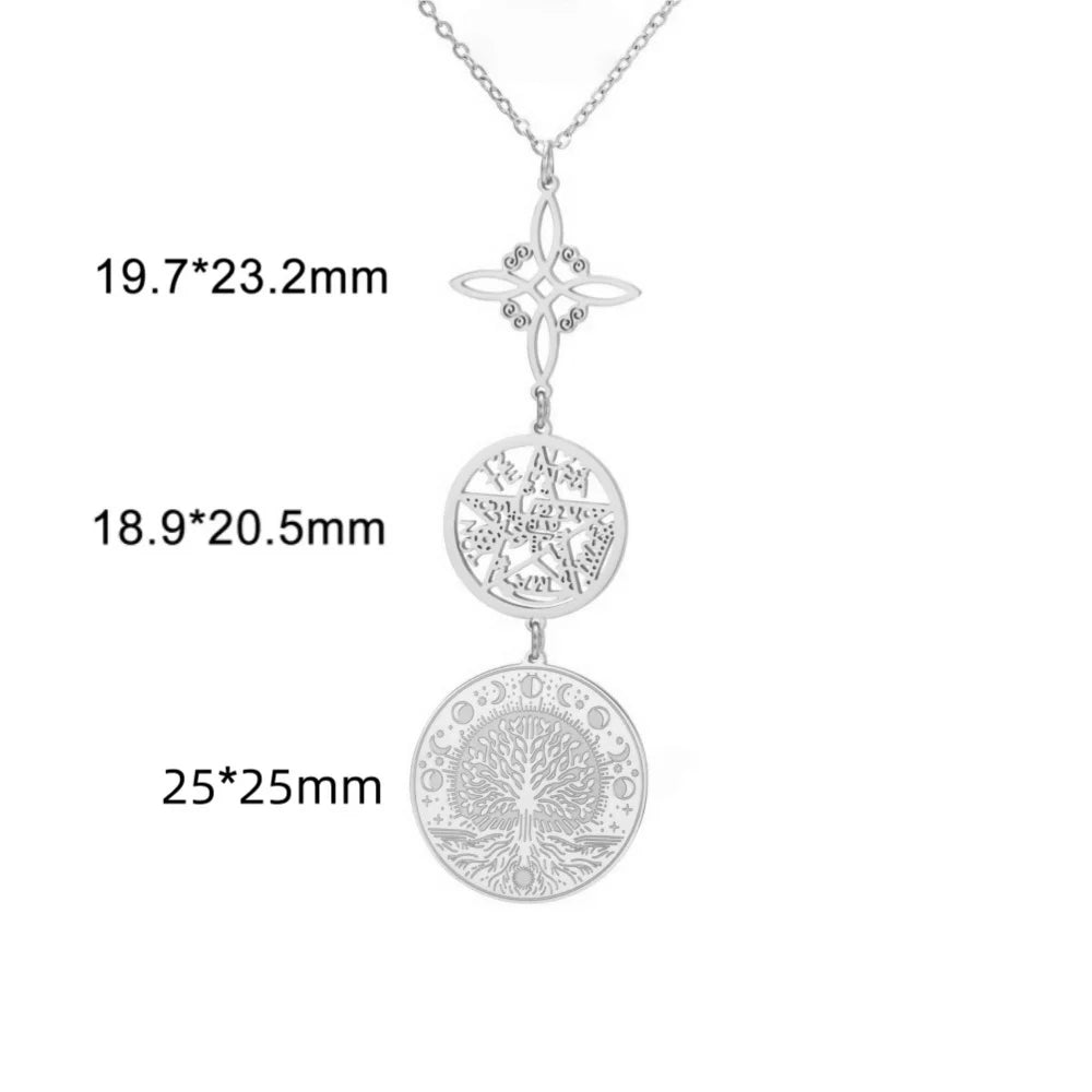 Jeshayuan médaille de Saint benoît avec collier tétragrammaton pendentif pentagramme collier Original noeud de sorcières