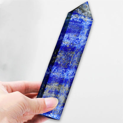 Prisme Hexagonal en obsidienne naturelle de 15cm, cristal blanc, pierre de fusion, tour de baguette, artisanat de décoration pour la maison