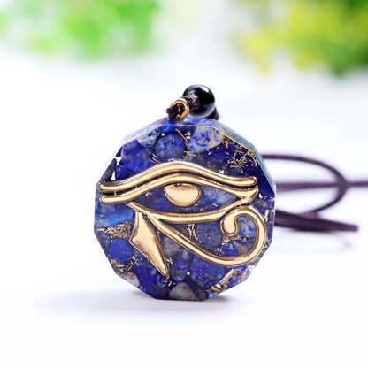 Oeil de Ra Horus Orgonite pendentif obsidienne Reiki Quartz Reiki cristal de guérison collier d'énergie réglable égyptien ancien
