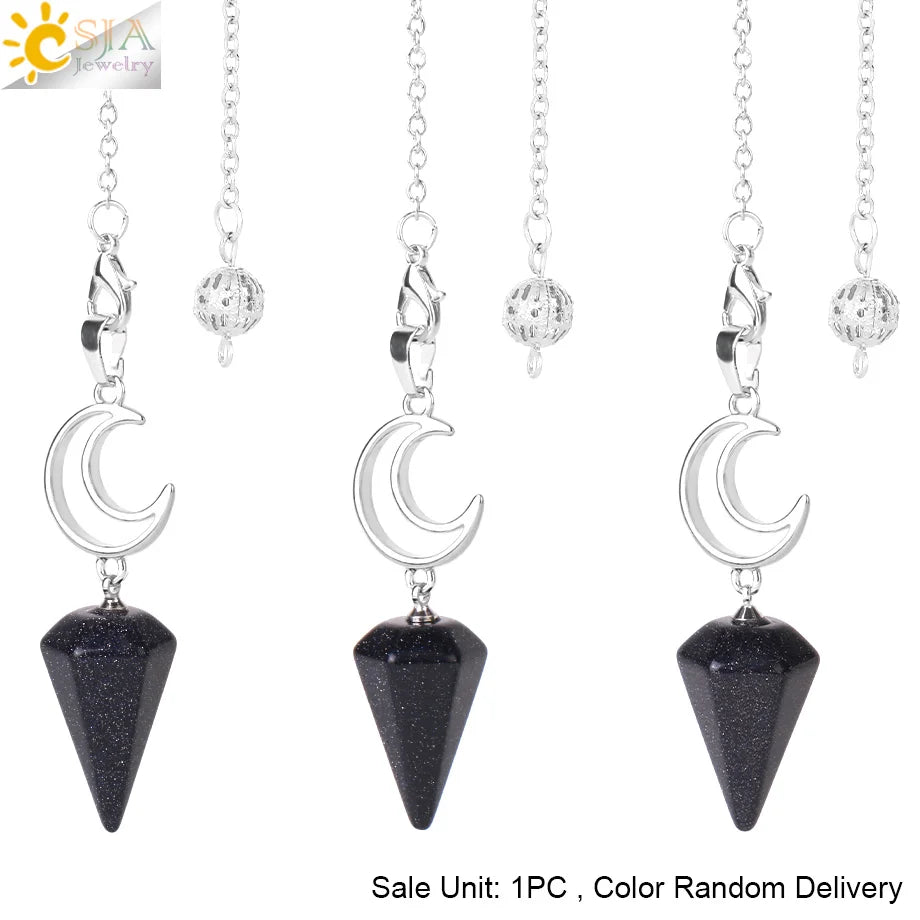 Pendule en cristal spirituel pour Divination, ésotérisme, lune de guérison, pendentif cône en pierre naturelle, Quartz rose, radiesthésie S9