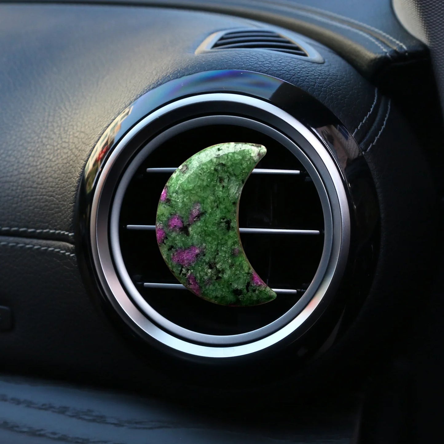 Réinitialisation de parfum d'aromathérapie de voiture, pierre naturelle de guérison CitroQuartz, pierre précieuse de lune et d'étoile, décoration intérieure, 1PC