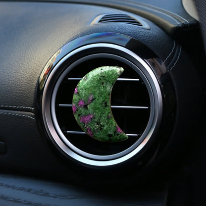 Réinitialisation de parfum d'aromathérapie de voiture, pierre naturelle de guérison CitroQuartz, pierre précieuse de lune et d'étoile, décoration intérieure, 1PC