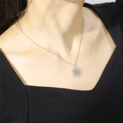 Skyrim – collier Cube d'ange sceau archange Metatron, en acier inoxydable, pour femmes et hommes, amulette de géométrie sacrée, bijoux spirituels religieux