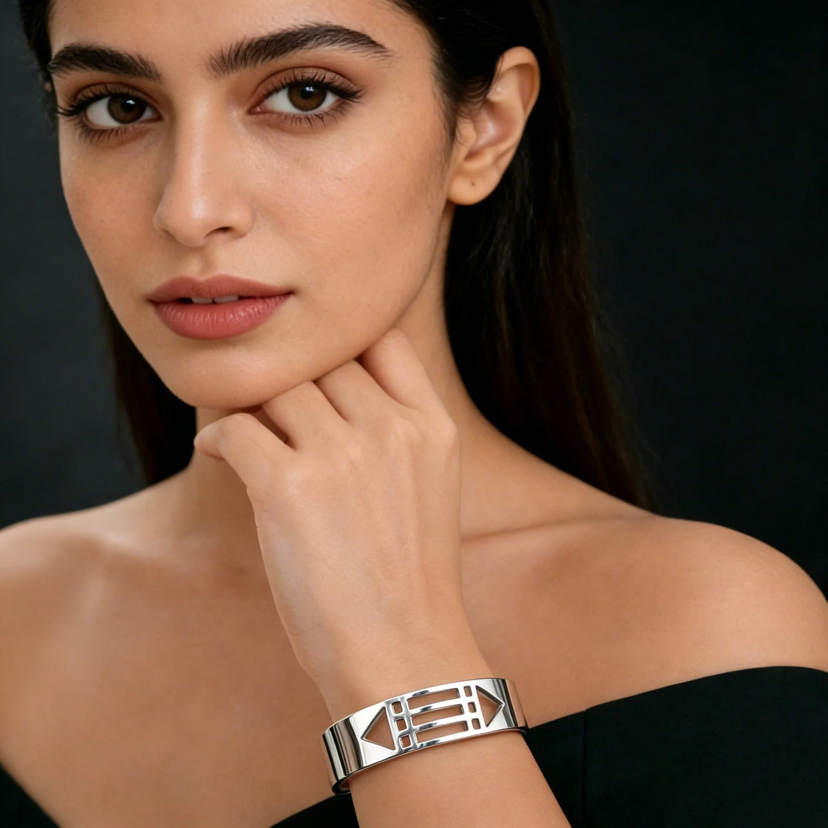 Bracelet ouvert géométrique creux Atlantis personnalisé, bijoux en acier inoxydable pour homme et femme, style civilisation ancienne mystérieuse, cadeaux de mode