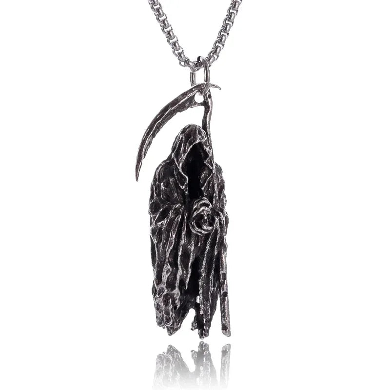 Collier pendentif tête de mort gothique Nina ifixion pour homme, punk vintage, bondage, démon, motard, rock, exorciste, bijoux, cadeau d'Halloween