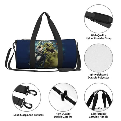Sac fourre-tout de plage personnalisé Jack Skellington pour femmes, squelette vivant, grand compartiment, sacs de voyage pour salle de sport et plage