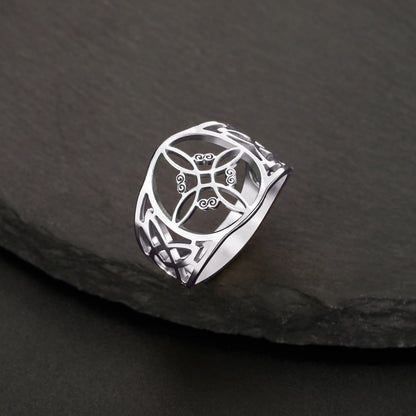 LIKGREAT bague noeud de sorcière pour femmes hommes creux en acier inoxydable bagues celtique Vintage amulette Protection Couple bijoux cadeaux