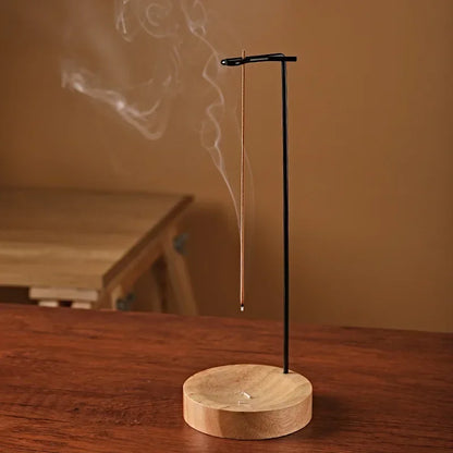 Brûleur d'encens créatif à l'envers, porte-bâton d'encens rond en bois, plateau d'encens, ornement de chambre à coucher, décoration de Yoga pour la maison, artisanat