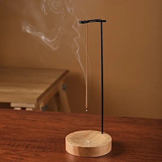 Brûleur d'encens créatif à l'envers, porte-bâton d'encens rond en bois, plateau d'encens, ornement de chambre à coucher, décoration de Yoga pour la maison, artisanat
