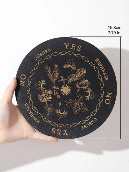 Planche à pendule en bois avec lune, étoile, Divination, énergie sculptée, planche de méditation de guérison, ornements, autel métaphysique