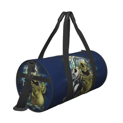 Sac fourre-tout de plage personnalisé Jack Skellington pour femmes, squelette vivant, grand compartiment, sacs de voyage pour salle de sport et plage