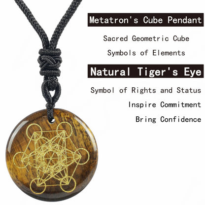 Pierre de cristal naturel Cube de Metatron pendentifs multidimensionnels mythologie ange mystérieux symboles divins colliers d'énergie Reiki