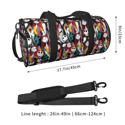 Sac fourre-tout de plage personnalisé Jack Skellington pour femmes, squelette vivant, grand compartiment, sacs de voyage pour salle de sport et plage