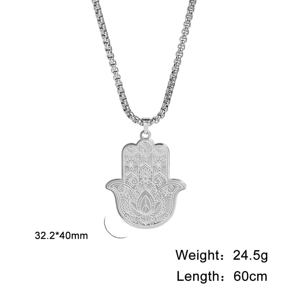 EUEAVAN Yoga Lotus Ohm symbole pendentif collier hindou bouddhiste chaîne en acier inoxydable méditation spirituelle religieux bijoux cadeaux
