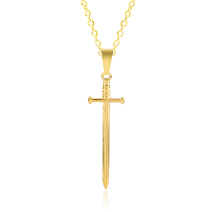 Pendentifs épée, chaîne de cou, bijoux en acier inoxydable, collier pour femmes/hommes, breloque gothique, accessoires Steam Punk, ras de cou