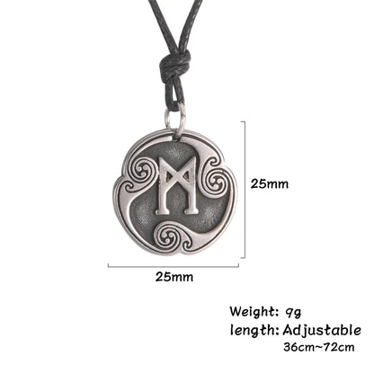 EUEAVAN rétro mystérieux Runes collier Viking bijoux corde chaîne réglable colliers en acier inoxydable pendentif amulette bijoux