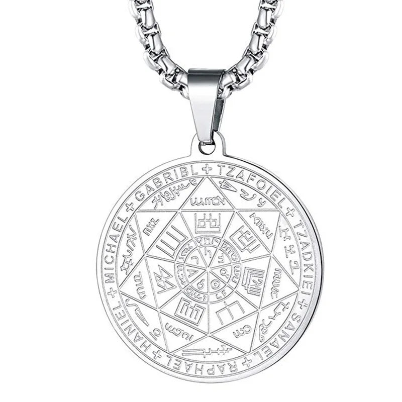 Metatron Cube sept archange pendentif géométrie sacrée sceau de Salomon pendentif Tetragrammaton hommes anges Sigil Talisman collier