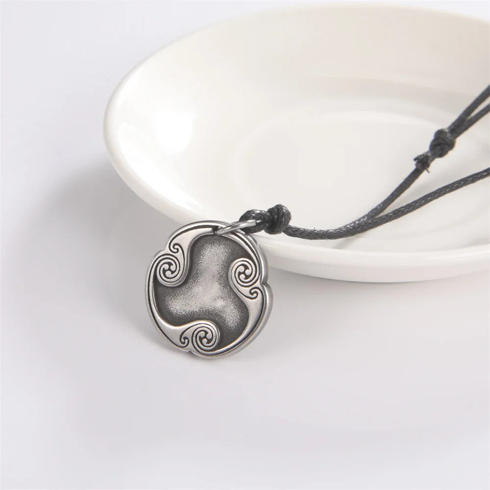 EUEAVAN rétro mystérieux Runes collier Viking bijoux corde chaîne réglable colliers en acier inoxydable pendentif amulette bijoux