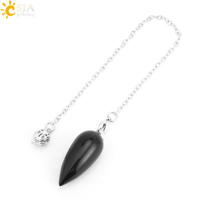 Pendule en Pierre Naturelle, Pendentif en Clip Turquoise, Goutte d'Eau de Guérison, Synchronisation, Radiesthésie, Reiki, T041