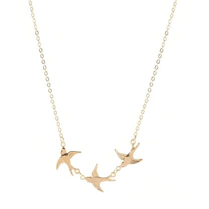 Collier en couches d'oiseaux simples vintage pour femmes, arbre, hirondelle, document en or, bijoux de clavicule, charme équivalent, mode, chaud, nouveau
