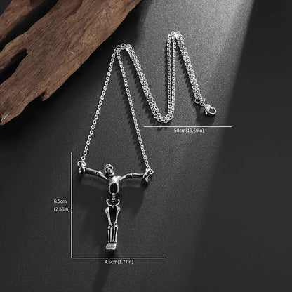 Collier pendentif tête de mort gothique Nina ifixion pour homme, punk vintage, bondage, démon, motard, rock, exorciste, bijoux, cadeau d'Halloween
