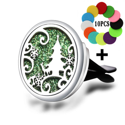 Joint d'aromathérapie pour voiture, arbre de vie, sortie d'air de voiture en acier inoxydable, diffuseur d'huile essentielle, médaillon de parfum à la mode, bijoux