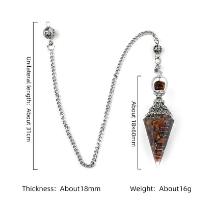 Pendentif pendule esprit pierre naturelle, chaîne en treillis, énergie porte-bonheur, résine Reiki mystérieuse pour la fabrication de bijoux, accessoires colliers