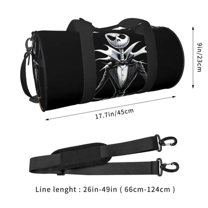 Sac fourre-tout de plage personnalisé Jack Skellington pour femmes, squelette vivant, grand compartiment, sacs de voyage pour salle de sport et plage