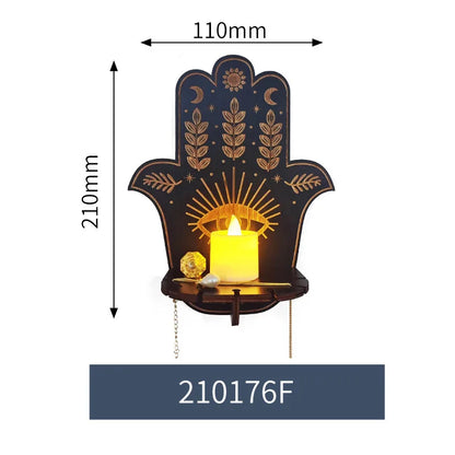 Présentoir Mural en Bois pour Décoration Artisanale Carquée, Support de Chandelle, Décor de Théâtre, Animaux Enracinés, Chat, Rangement en Clip T1
