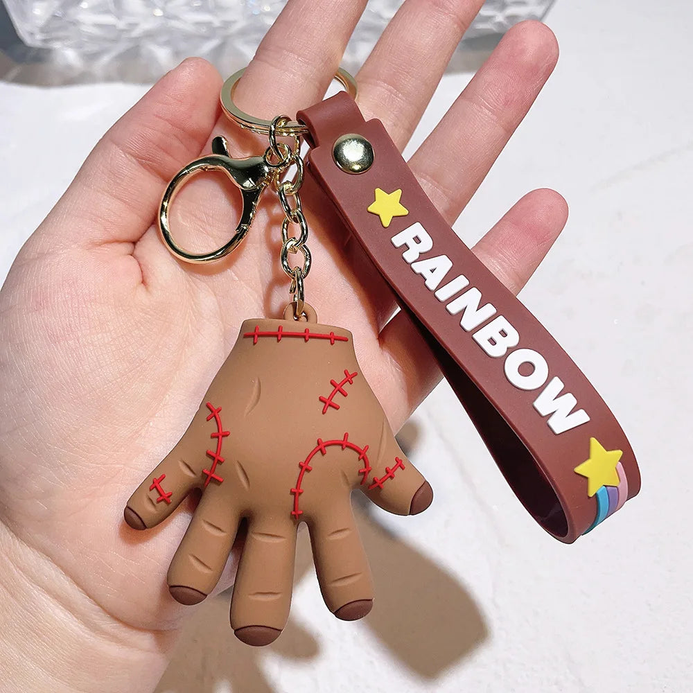 Porte-clés en Silicone, jouet d'horreur mercredi addam, décoration de maison, poupée, pendentif de sac d'école, jouet d'halloween, accessoires de Costume