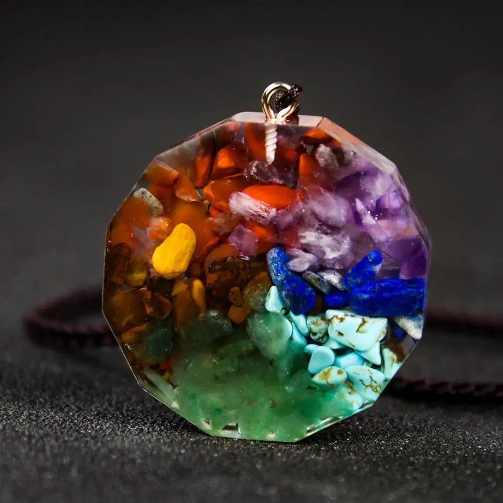 Orgon Horus oeil collier pierre cristal Quartz Chakela pendentif Metatron énergie méditation Cube Orgonite méditation femme bijoux