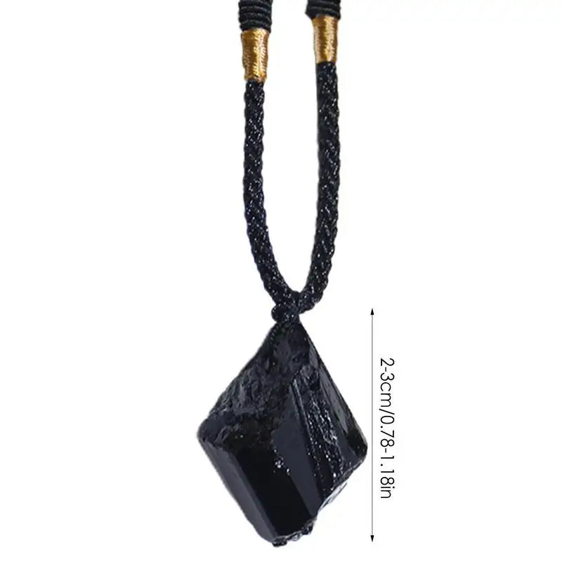 Collier Tourmaline noire naturelle, 1 pièce, bijoux Chakra de roche minérale, pendentif en pierre de cristal de Quartz pour homme, forme irrégulière