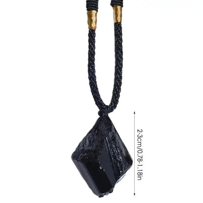 Collier Tourmaline noire naturelle, 1 pièce, bijoux Chakra de roche minérale, pendentif en pierre de cristal de Quartz pour homme, forme irrégulière