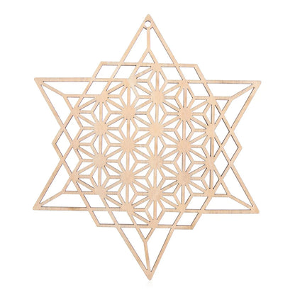 Panneau mural en bois en forme de fleur de vie, découpé au Laser, Art mural en bois, décoration de maison, sous-verres faits à la main, fabrication artisanale, ornement de géométrie sacrée