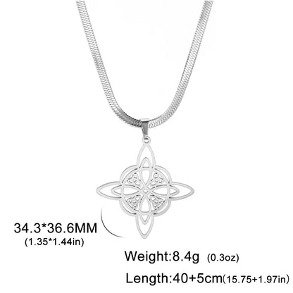 Collier Vintage avec nœud de sorcière pour femmes, pendentif porte-bonheur, amulette de Protection des celtiques irlandais, en acier inoxydable, bijoux Wicca, cadeau