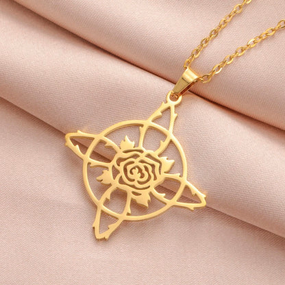 Dawapara-Collier à Nministériels d de Sorcière en Acier Inoxydable pour Femme, Amulette de Protection, Bijoux Wiccan