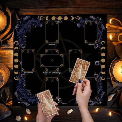 Couverture de Table de Tarot en tissu d'autel, douze Constellations étoilées, amour carrière, carte Oracle, nappe de Table de Tarot de lune, Divination