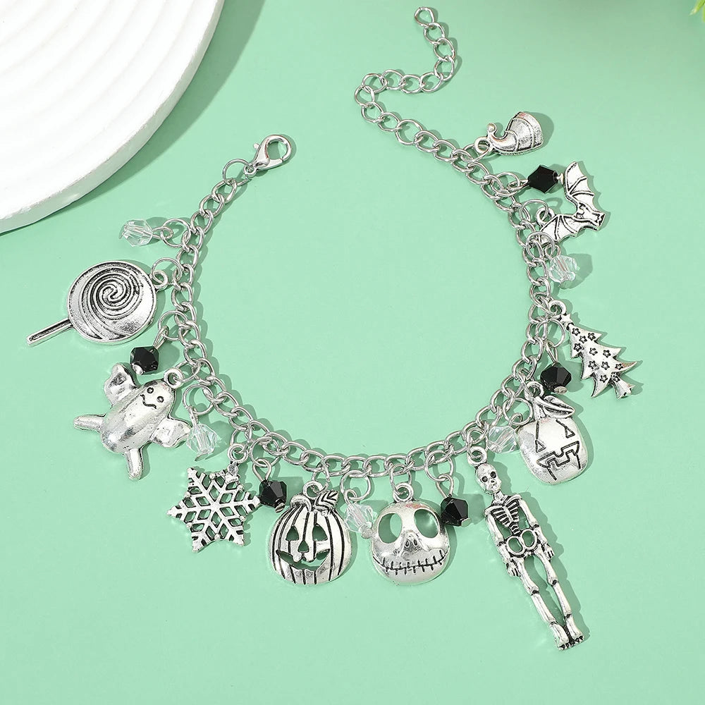Bracelets à breloques L'Étrange Noël de Monsieur Jack pour femme, accessoires Jack Skellington, Sally Oogie Boogie, bijoux tendance, 2023
