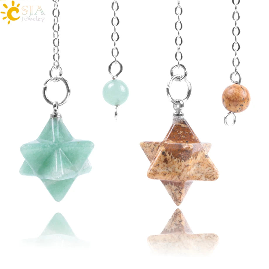 CJSA pendule radiesthésie , pendule pierre naturelle  pendule divination  Pendule en pierre chakra Reiki naturelle, motif merkhaba wicca, cristal rose lapis lazuli et onyx, pendule divination pendule divinatoire F055