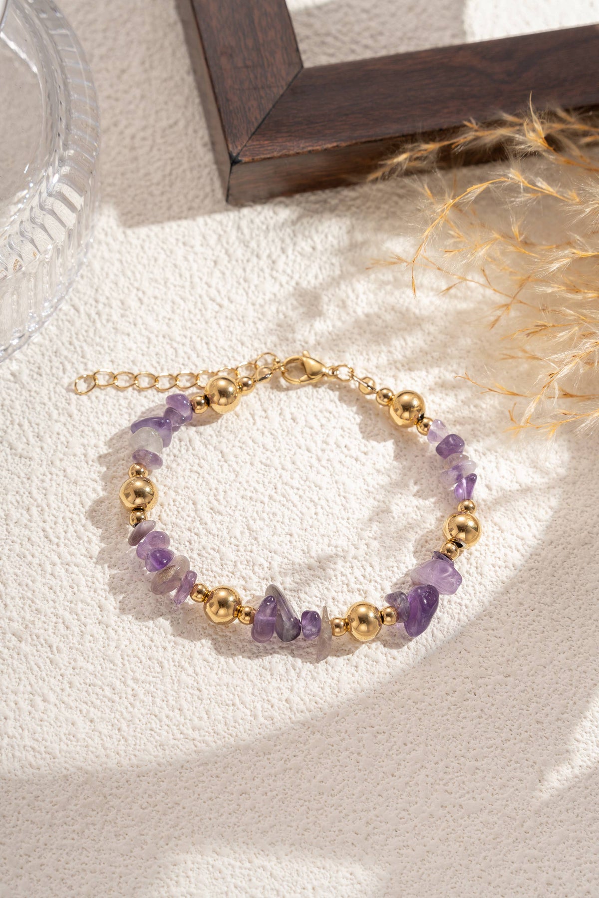 Lot 6 bracelets pierres naturelles éclats minéraux acier