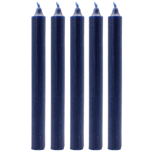 Velas a granel color sólido – azul marino rústico - Paquete de 10