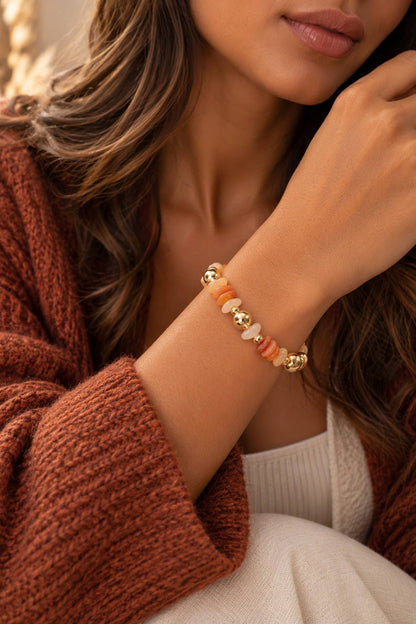 Lot 6 bracelets pierres naturelles éclats minéraux acier