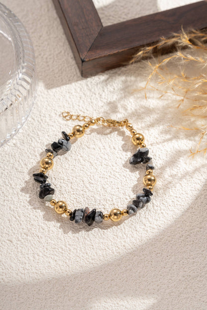 Lot 6 bracelets pierres naturelles éclats minéraux acier